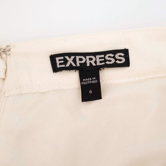 EXPRESS Lace Skater Mini Skirt Cream 6 - Picture 5 of 7